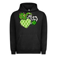 Pigment Black St. Patrick's Day cowhide hearts Urban Hoodie - OliviaCreatesArt