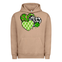 Pigment Burro St. Patrick's Day cowhide hearts Urban Hoodie - OliviaCreatesArt