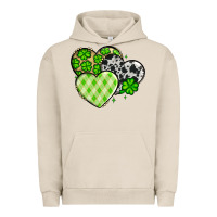 Pigment French Oak St. Patrick's Day cowhide hearts Urban Hoodie - OliviaCreatesArt