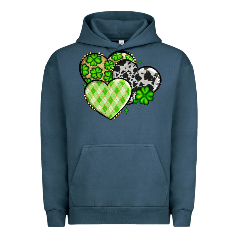 St. Patrick's Day Cowhide Hearts Urban Hoodie by OliviaCreatesArt | Teevron