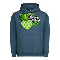 Pigment Midnight Navy St. Patrick's Day cowhide hearts Urban Hoodie - OliviaCreatesArt