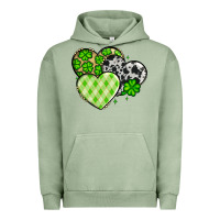 Pigment Oil Green St. Patrick's Day cowhide hearts Urban Hoodie - OliviaCreatesArt