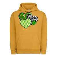 Pigment Peanut Butter St. Patrick's Day cowhide hearts Urban Hoodie - OliviaCreatesArt