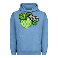 Pigment Pebble Blue St. Patrick's Day cowhide hearts Urban Hoodie - OliviaCreatesArt