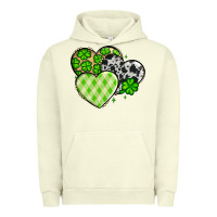 Pigment Pistachio St. Patrick's Day cowhide hearts Urban Hoodie - OliviaCreatesArt