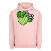 Pigment Salmon St. Patrick's Day cowhide hearts Urban Hoodie - OliviaCreatesArt