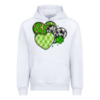 White St. Patrick's Day cowhide hearts Urban Hoodie - OliviaCreatesArt
