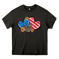 Asphalt American Flag heart Heavy Core Tee - CowGirlArtShop