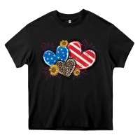 Black American Flag heart Heavy Core Tee - CowGirlArtShop