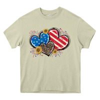 Mossy American Flag heart Heavy Core Tee - CowGirlArtShop