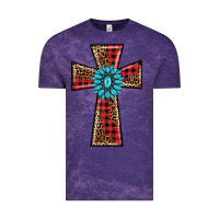 Cloud Purple christmas cross Vintage Tee - BarkalooDesign