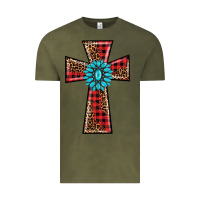 Vintage Olive christmas cross Vintage Tee - BarkalooDesign