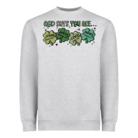 Heather Grey god says i am patrick's day Heavyweight Sweatshirt - MaliasSmallBusiness