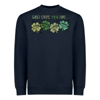 Navy god says i am patrick's day Heavyweight Sweatshirt - MaliasSmallBusiness
