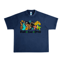 Navy peace love cross Urban Heavy Tee - AdoDesignShop
