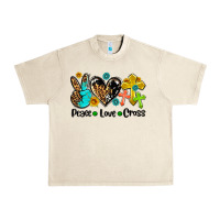 Sandshell peace love cross Urban Heavy Tee - AdoDesignShop