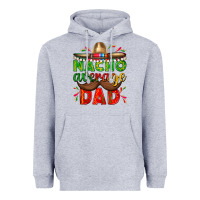 Heather Grey Nacho Average Dad with Mustache Heavyweight Hoodie - texasbilliewilder