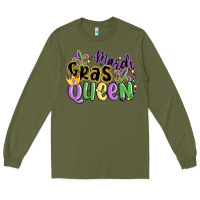 Army Green mardi gras queen Long Sleeve Tee - MaliasSmallBusiness