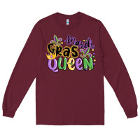 Burgundy mardi gras queen Long Sleeve Tee - MaliasSmallBusiness