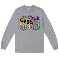 Heather Grey mardi gras queen Long Sleeve Tee - MaliasSmallBusiness