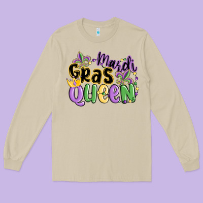 Mardi Gras Queen Long Sleeve Tee Designed By Maliassmallbusiness