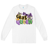 White mardi gras queen Long Sleeve Tee - MaliasSmallBusiness
