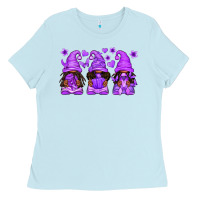 Baby Blue Domestic Violence Warrior Afro Gnomes Ladies Tee - texasbilliewilder