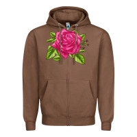 Chestnut Perfume Delight Rose Zipper Hoodie - LillyAllenDesigns