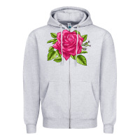 Heather Grey Perfume Delight Rose Zipper Hoodie - LillyAllenDesigns