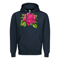 Navy Perfume Delight Rose Zipper Hoodie - LillyAllenDesigns