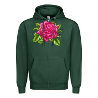 Sports Green Perfume Delight Rose Zipper Hoodie - LillyAllenDesigns