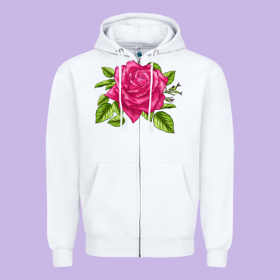 Perfume Delight Rose Zipper Hoodie Designed By Lillyallendesigns