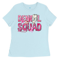 Baby Blue Dental Squad with Teeth Ladies Tee - texasbilliewilder