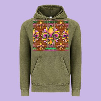 Mardi Gras Sunflowers Fleur, De Lis Glitter Leopard Background Vintage Hoodie Designed By Artiststas