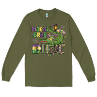Army Green mardi gras dude alligator Long Sleeve Tee - MaliasSmallBusiness