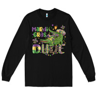 Black mardi gras dude alligator Long Sleeve Tee - MaliasSmallBusiness