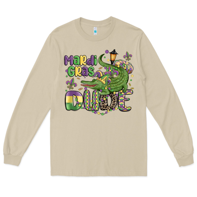 Mardi Gras Dude Alligator Long Sleeve Tee by MaliasSmallBusiness | Teevron
