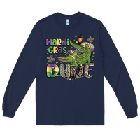 Navy mardi gras dude alligator Long Sleeve Tee - MaliasSmallBusiness