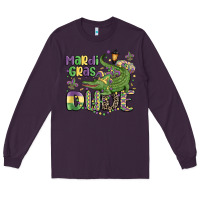 Plum mardi gras dude alligator Long Sleeve Tee - MaliasSmallBusiness