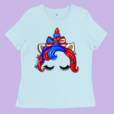 4th Of July Unicorn Ladies Tee Designed By Zillion Design Studio