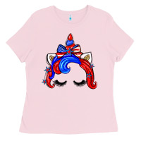 Bubblegum Pink 4th of july unicorn Ladies Tee - Zillion Design Studio
