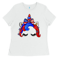 White 4th of july unicorn Ladies Tee - Zillion Design Studio