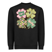 Black st patricks day clover Heavyweight Sweatshirt - MaliasSmallBusiness