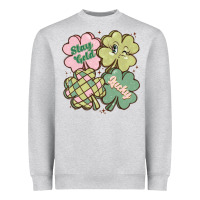 Heather Grey st patricks day clover Heavyweight Sweatshirt - MaliasSmallBusiness