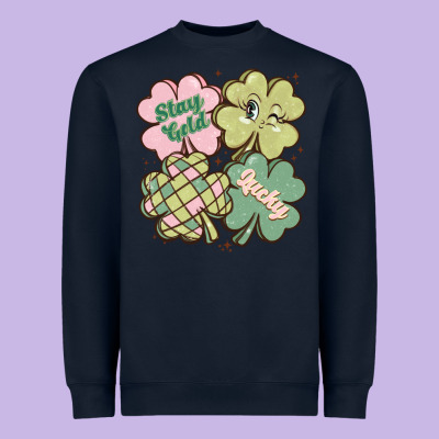 St Patricks Day Clover Heavyweight Sweatshirt Designed By Maliassmallbusiness
