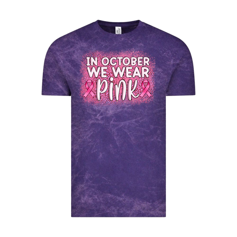 In October We Wear Pink Leopard Glitter Vintage Tee by AdoDesignShop | Teevron