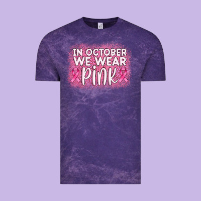 In October We Wear Pink Leopard Glitter Vintage Tee Designed By Adodesignshop