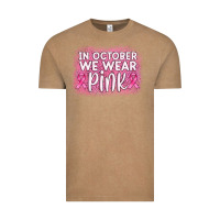 Vintage Coffee in october we wear pink leopard glitter Vintage Tee - AdoDesignShop