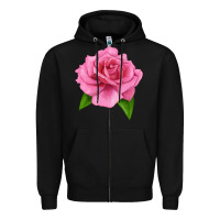 Black Perfume Delight Rose Zipper Hoodie - LillyAllenDesigns