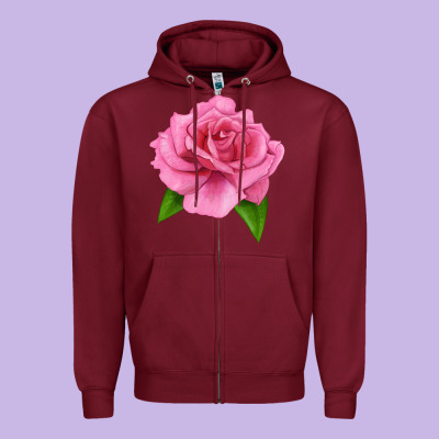 Perfume Delight Rose Zipper Hoodie Designed By Lillyallendesigns